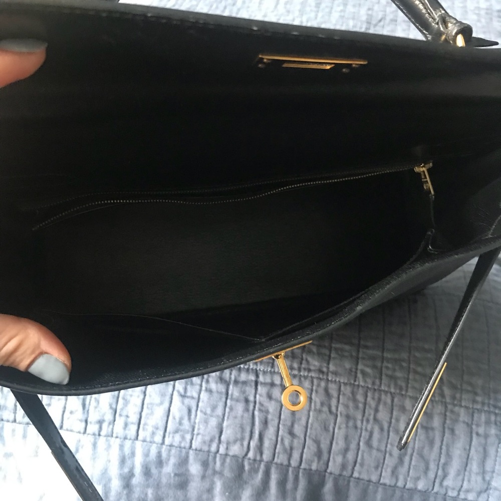 Authentic Hermes Kelly black boxcalf gold hardware - Picture 7 of 8